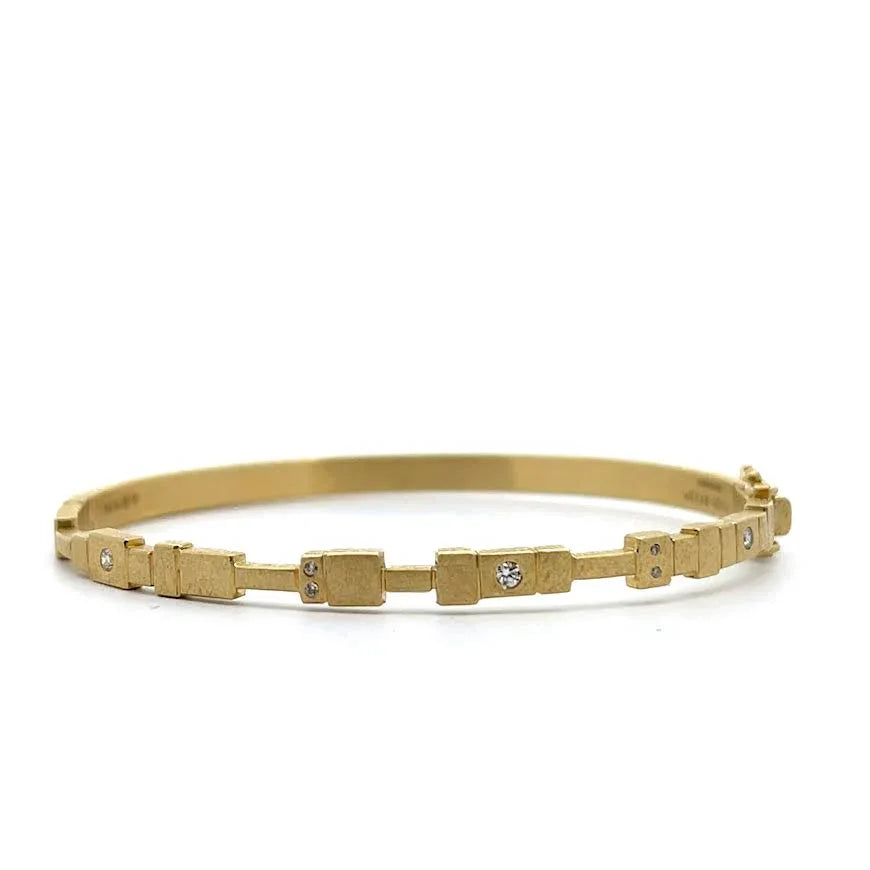18 karat Yellow Gold and Diamond Hinge Bracelet