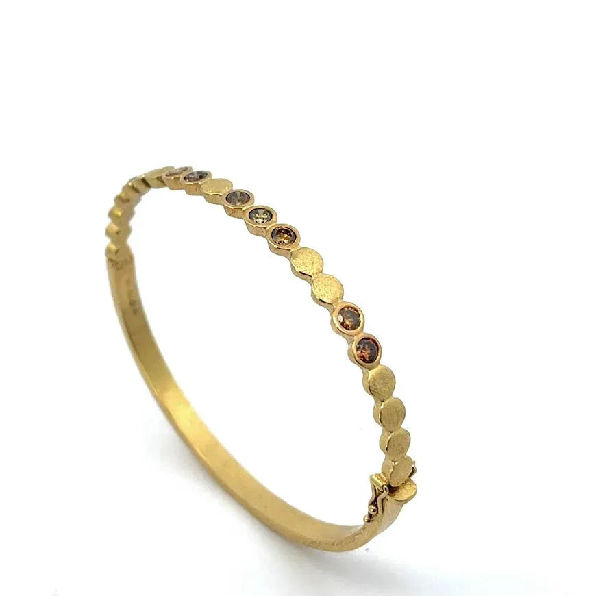 18 karat Yellow Gold and Autumn Diamond Hinge Bracelet