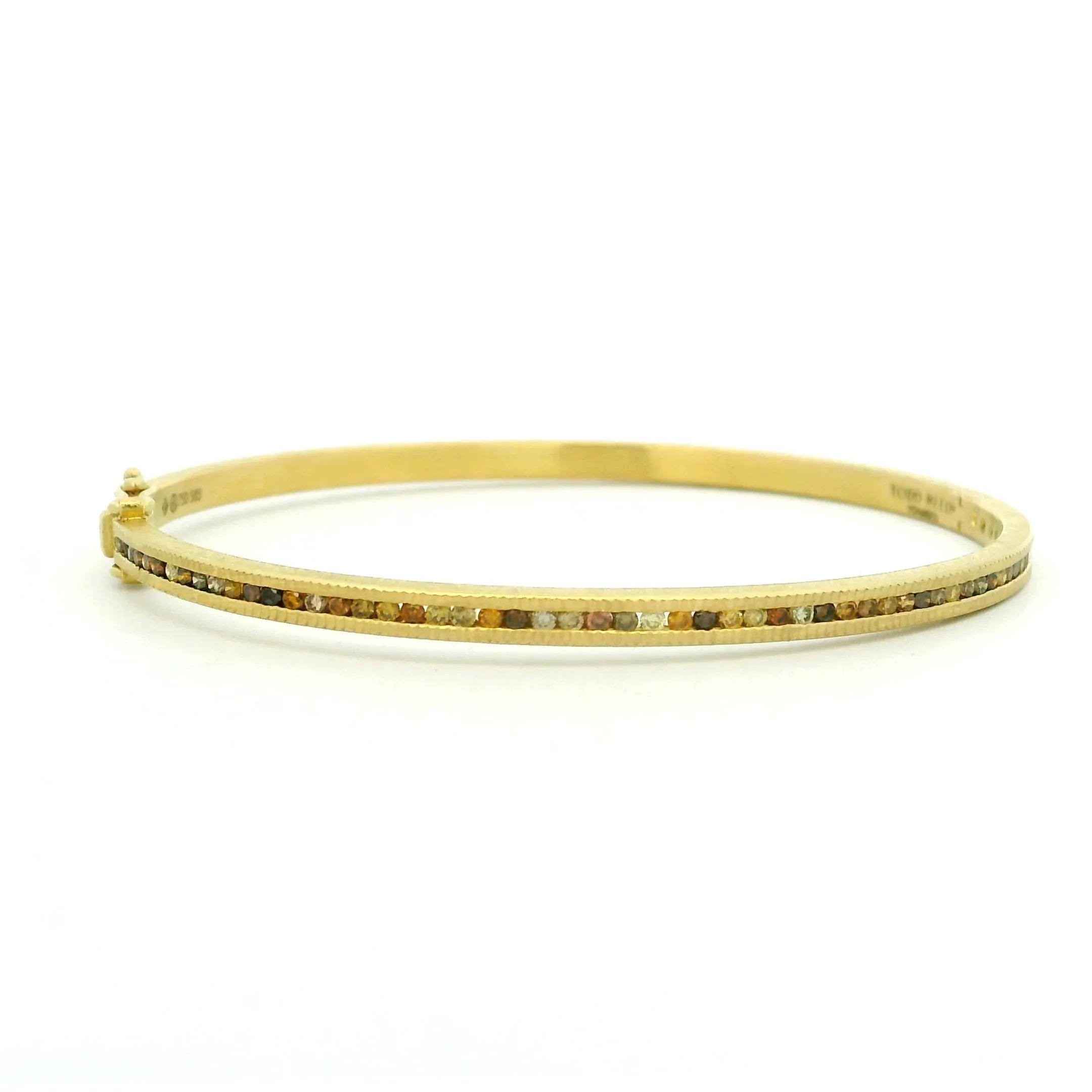 Autumn Brilliant Diamond Hinged Gold Bracelet