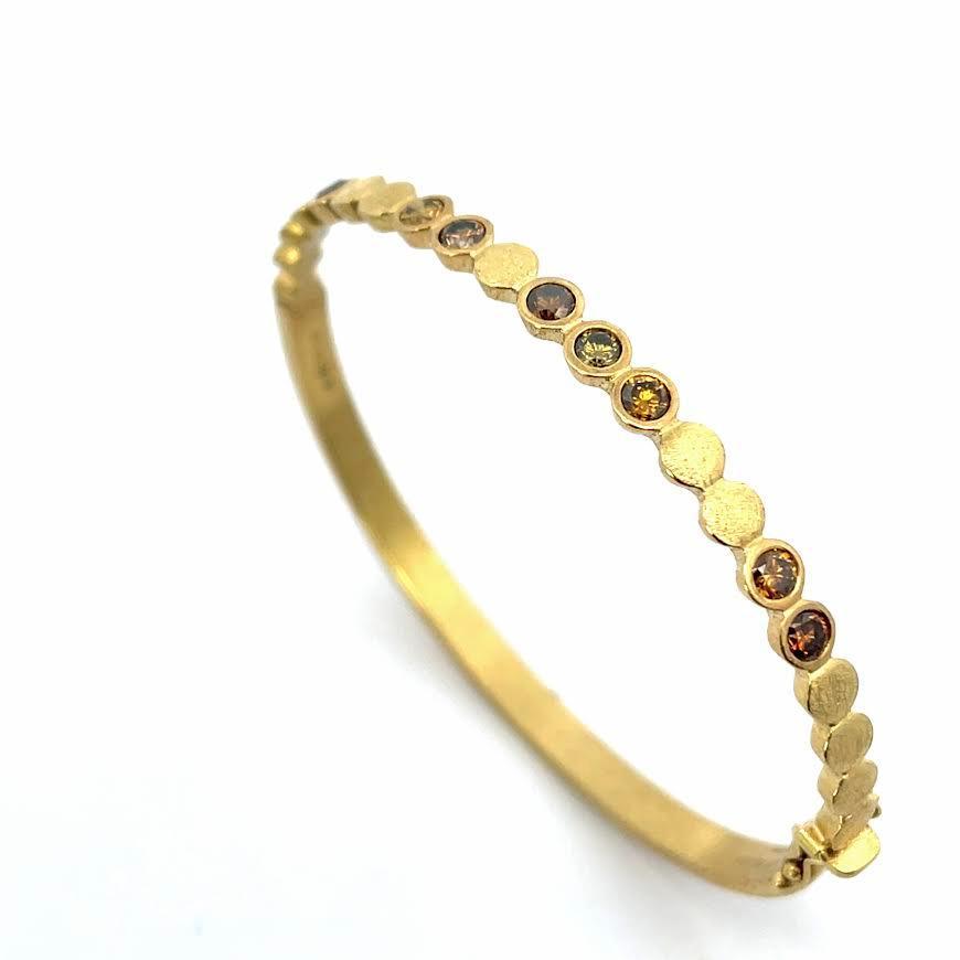 18 karat Yellow Gold and Autumn Diamond Hinge Bracelet