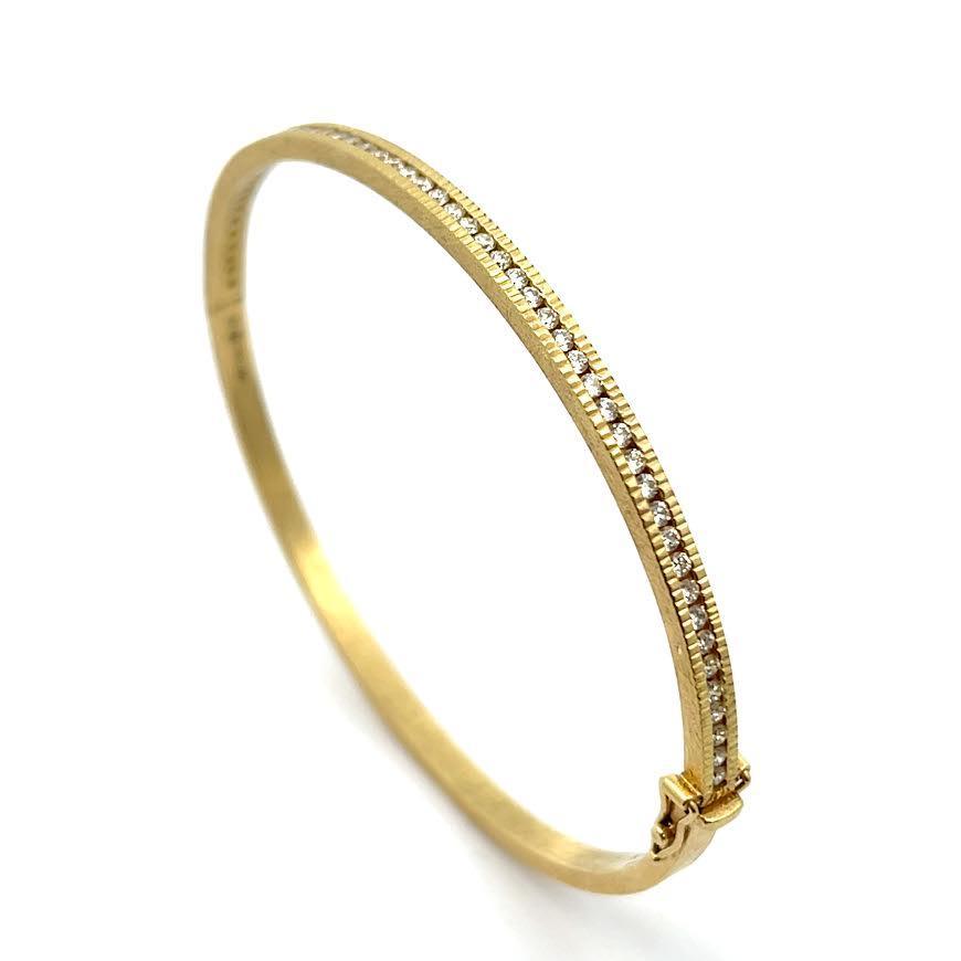 18 karat Yellow Gold and Diamond Hinge Bracelet