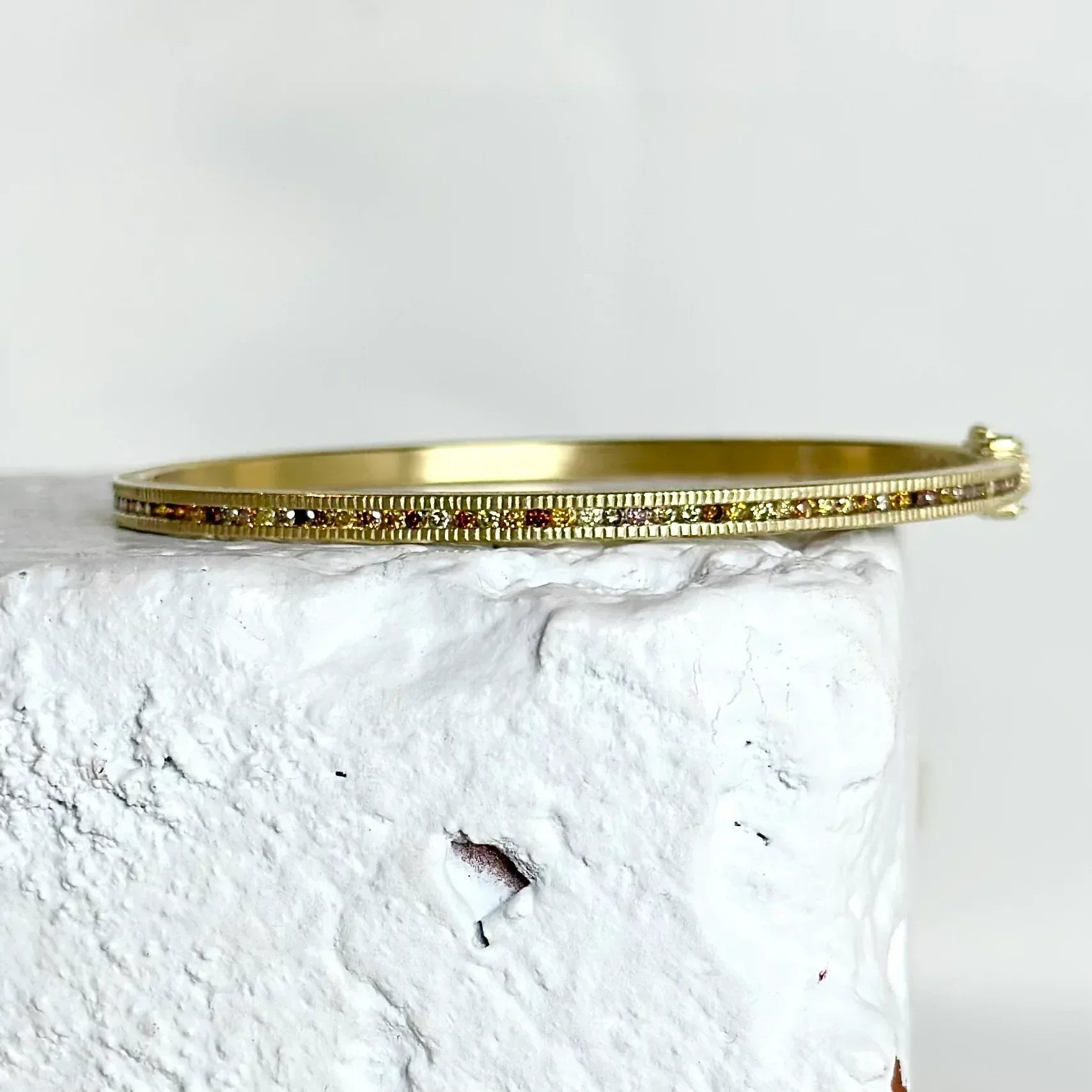 Autumn Brilliant Diamond Hinged Gold Bracelet