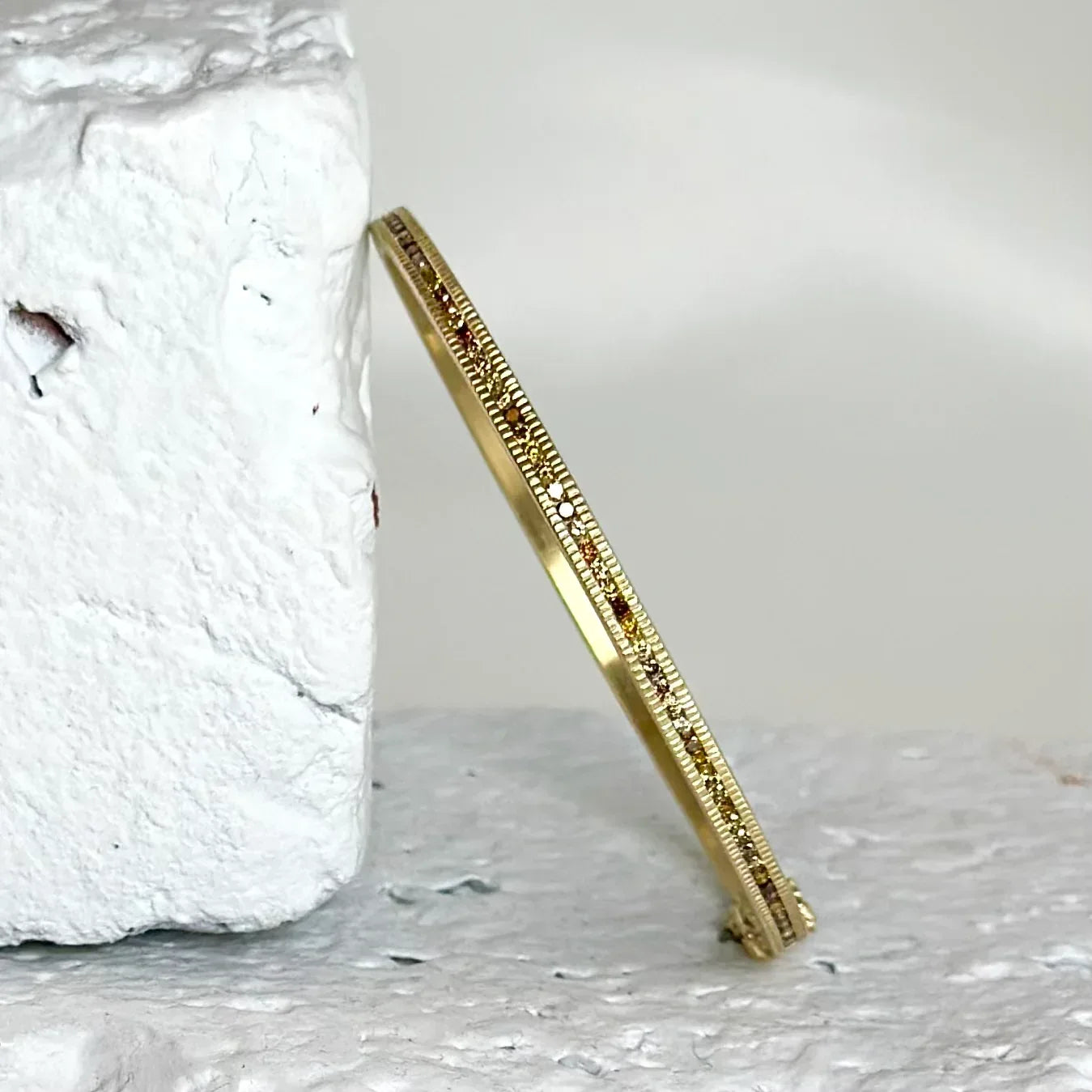 Autumn Brilliant Diamond Hinged Gold Bracelet