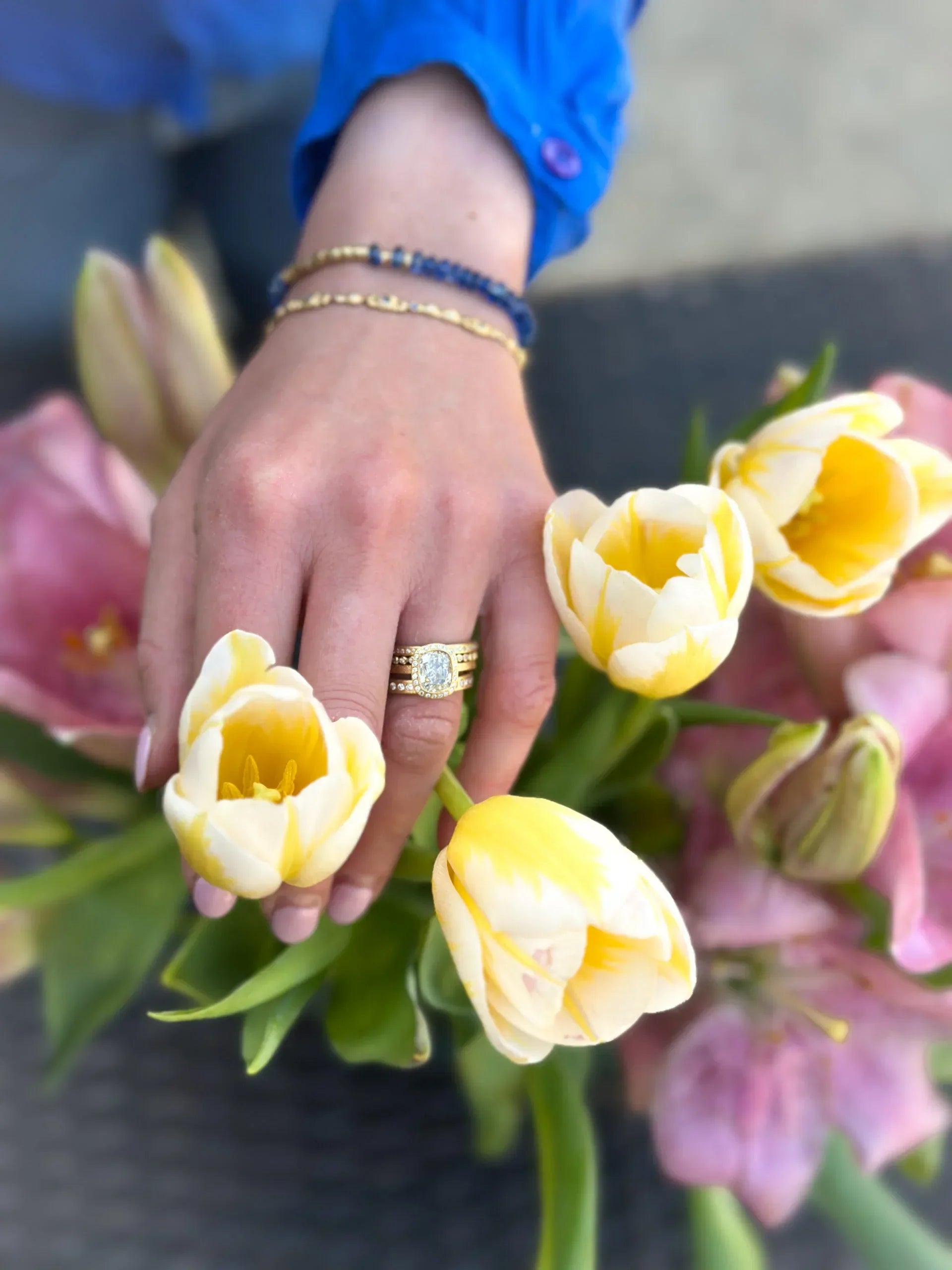 18 karat Yellow Gold and Diamond Bezel Eternity Band