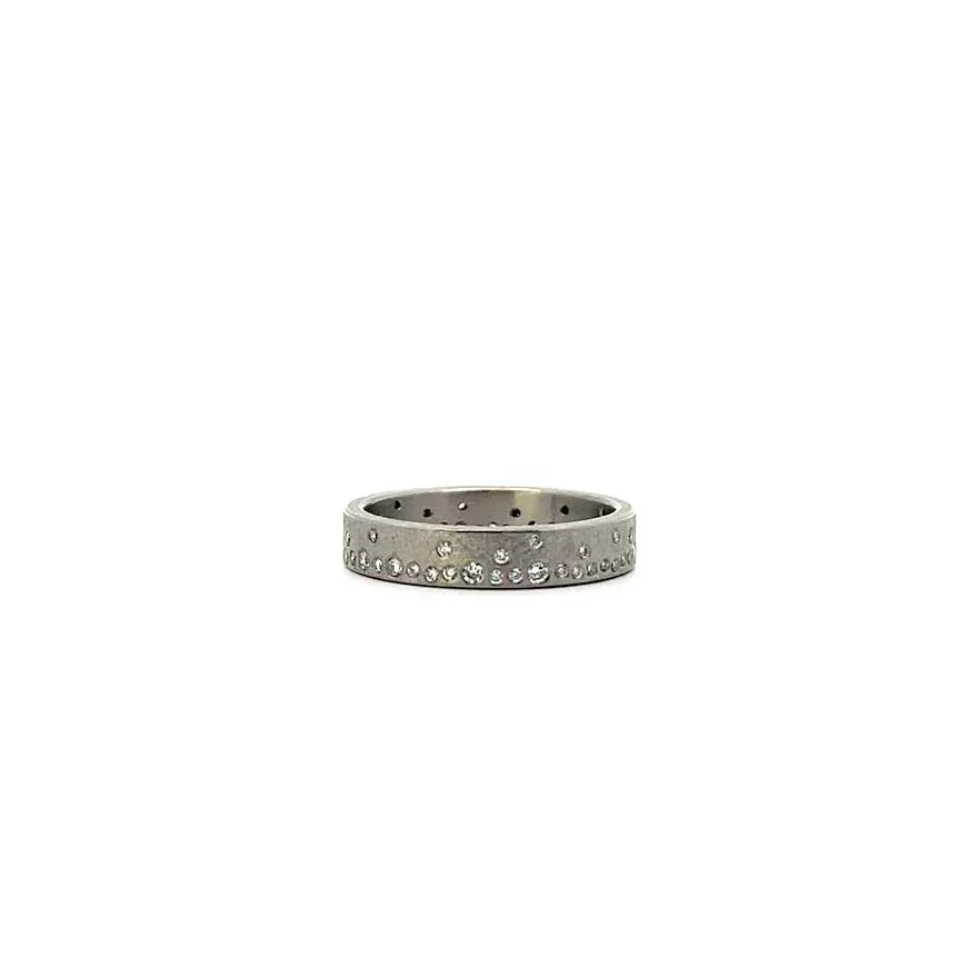 Palladium Handforged Diamond Scatter Band