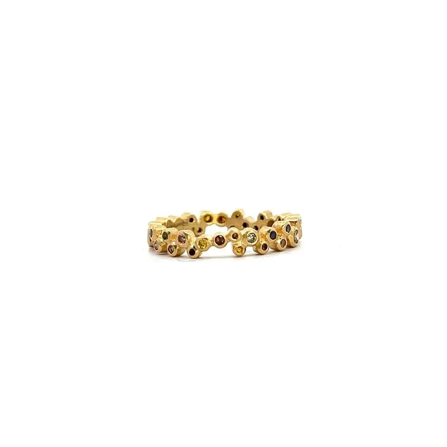 18 karat Yellow Gold and Autumn Diamond Scattered Band