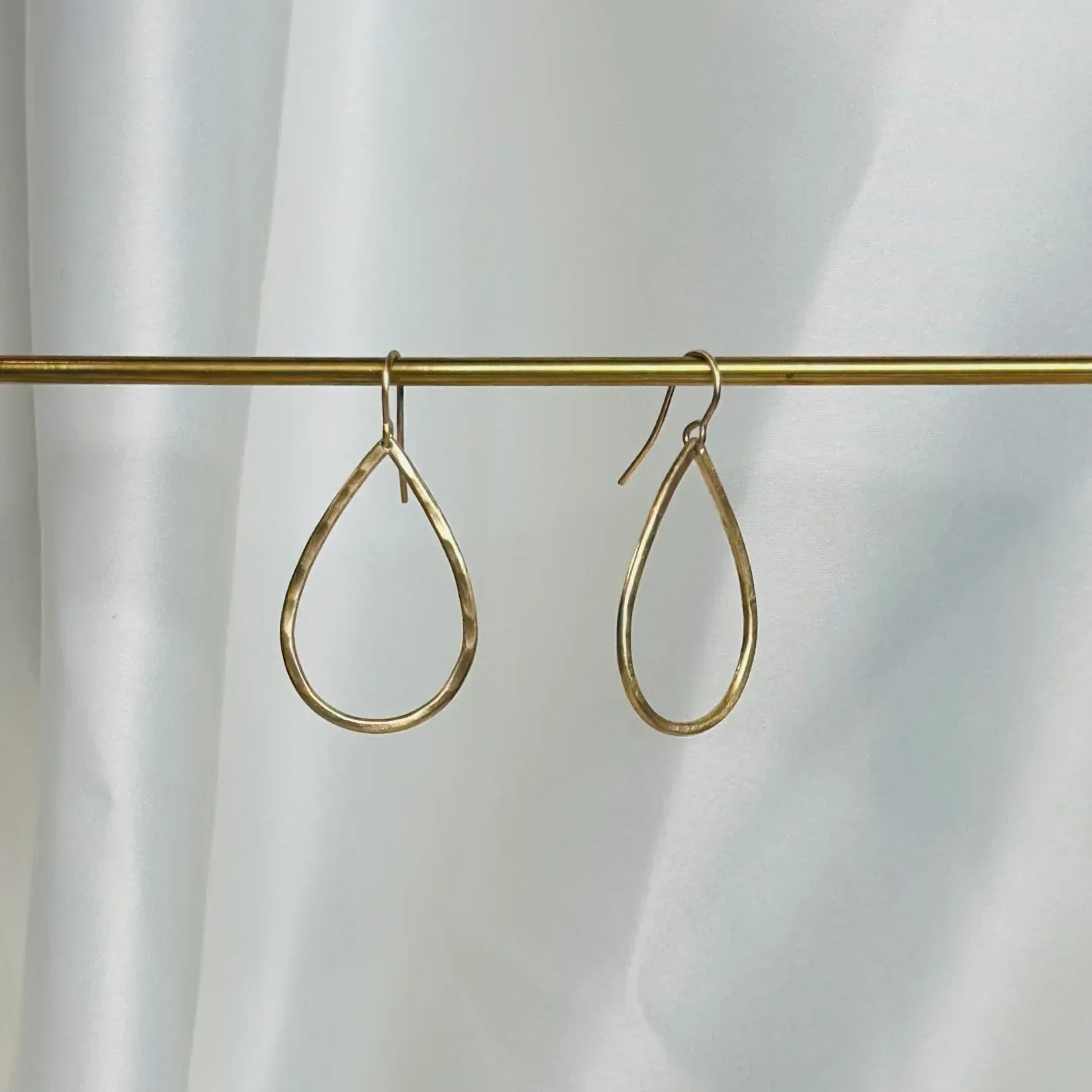 Yellow Gold Open Pear Earrings