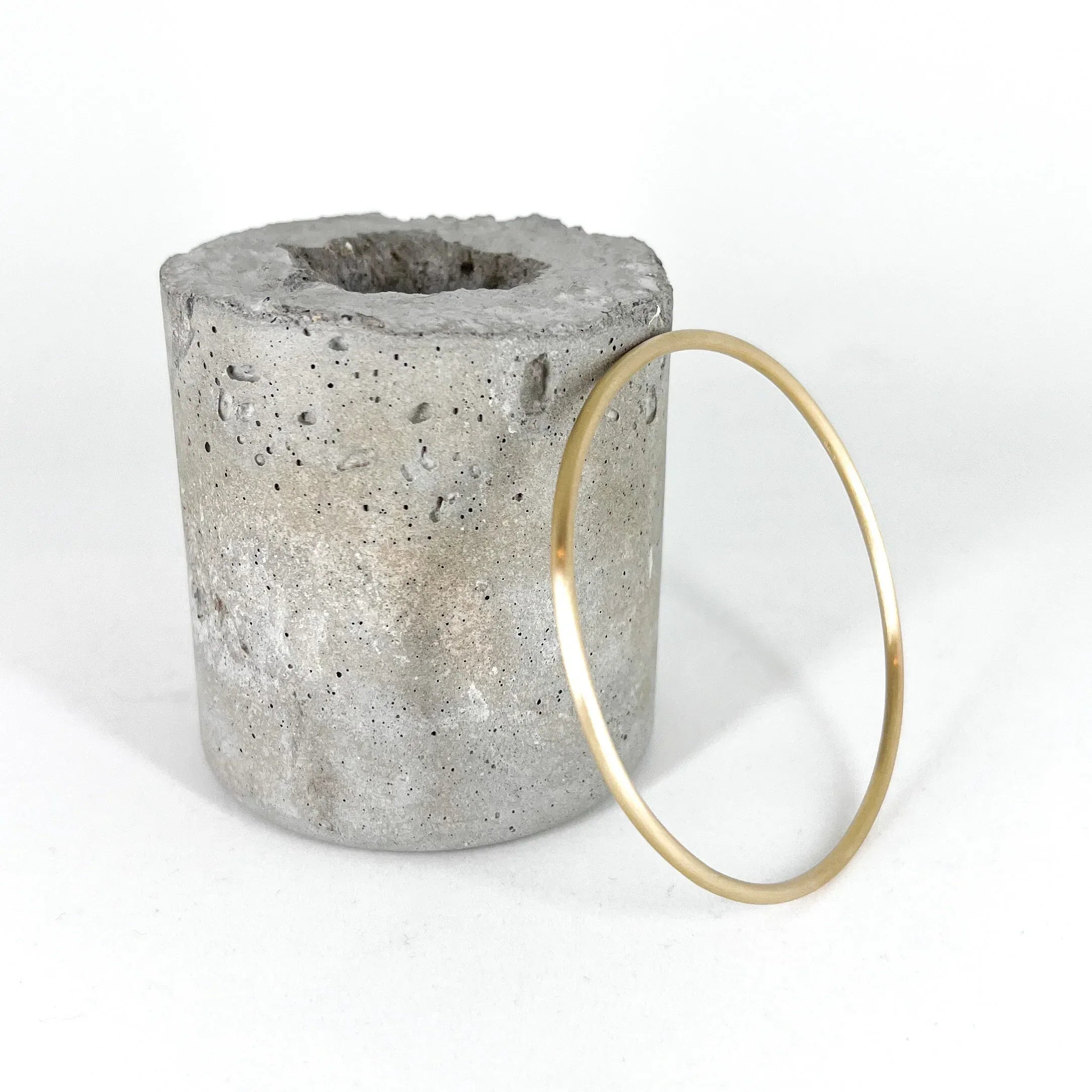 Yellow Gold Matte Tube Bangle