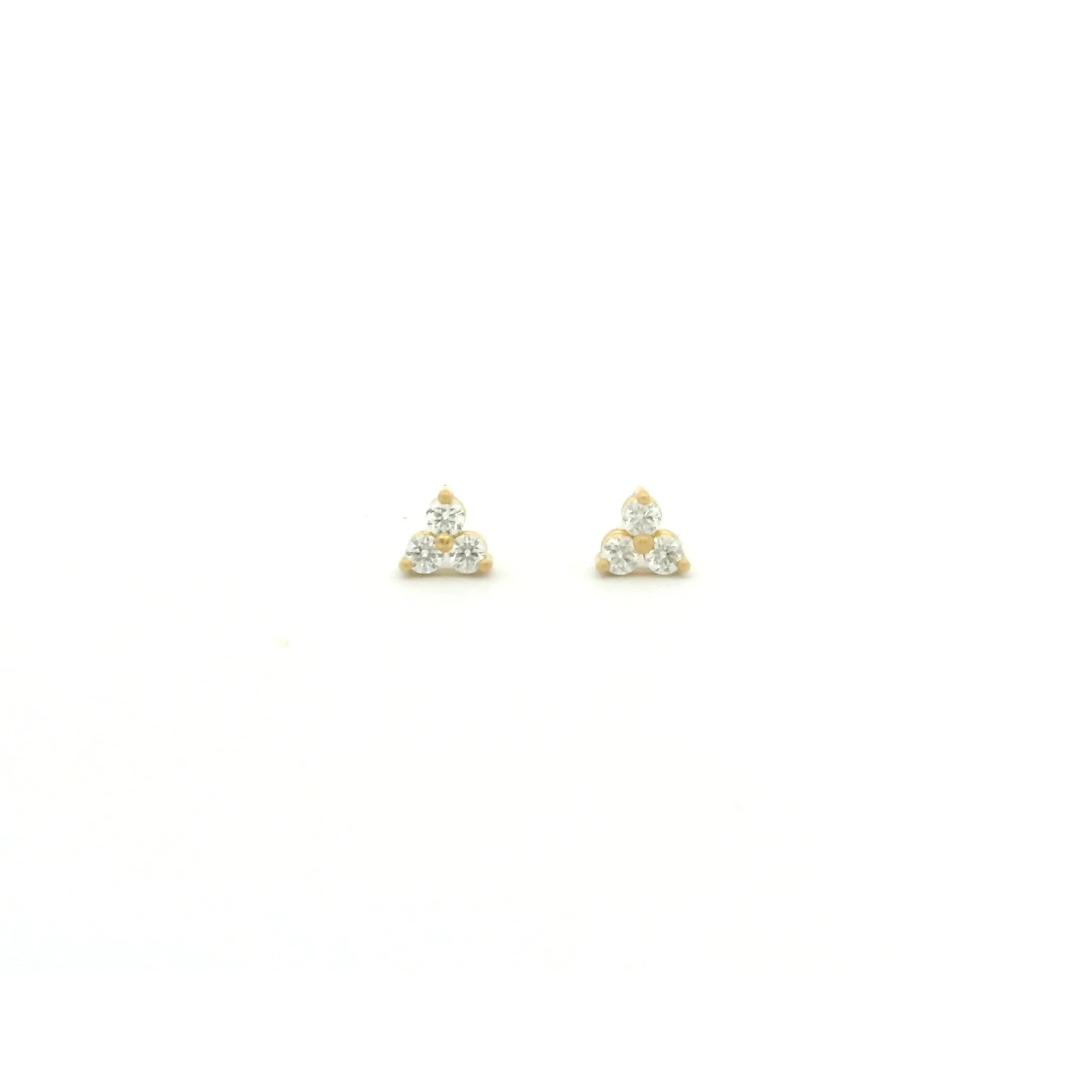 18 karat Yellow Gold and Diamond Triple Stud Earring, Large