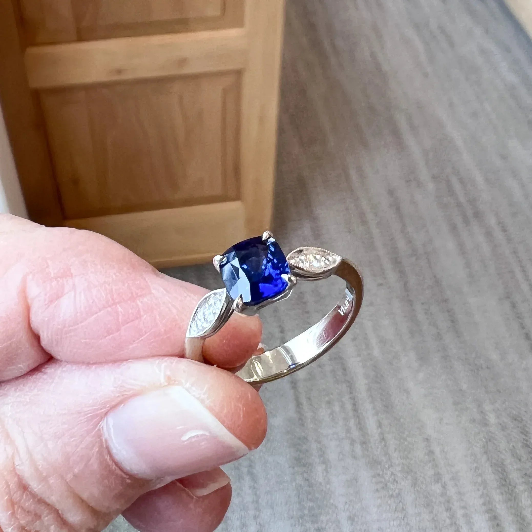 Diamond and Ceylon Sapphire Ring
