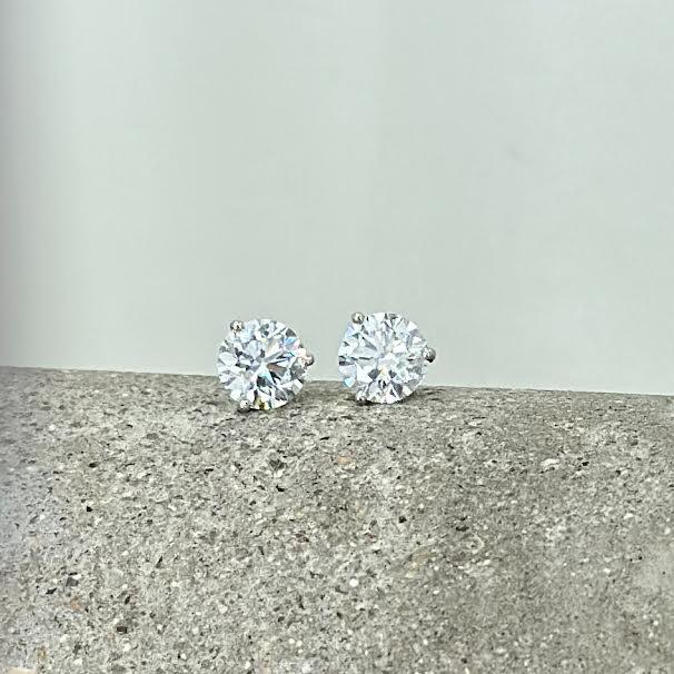 Platinum and 4.02 CT Diamond Studs