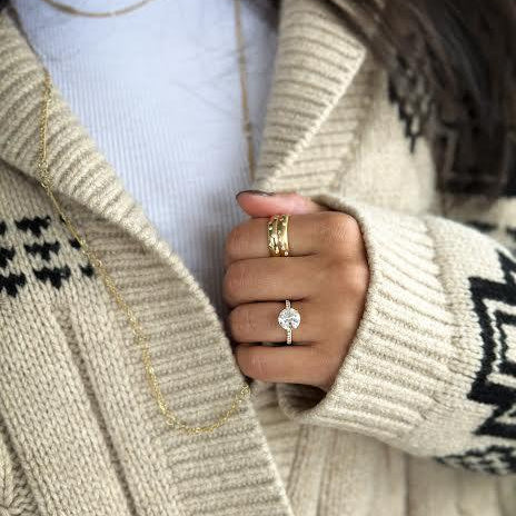 Yellow Gold and Diamond 4mm Satin Band