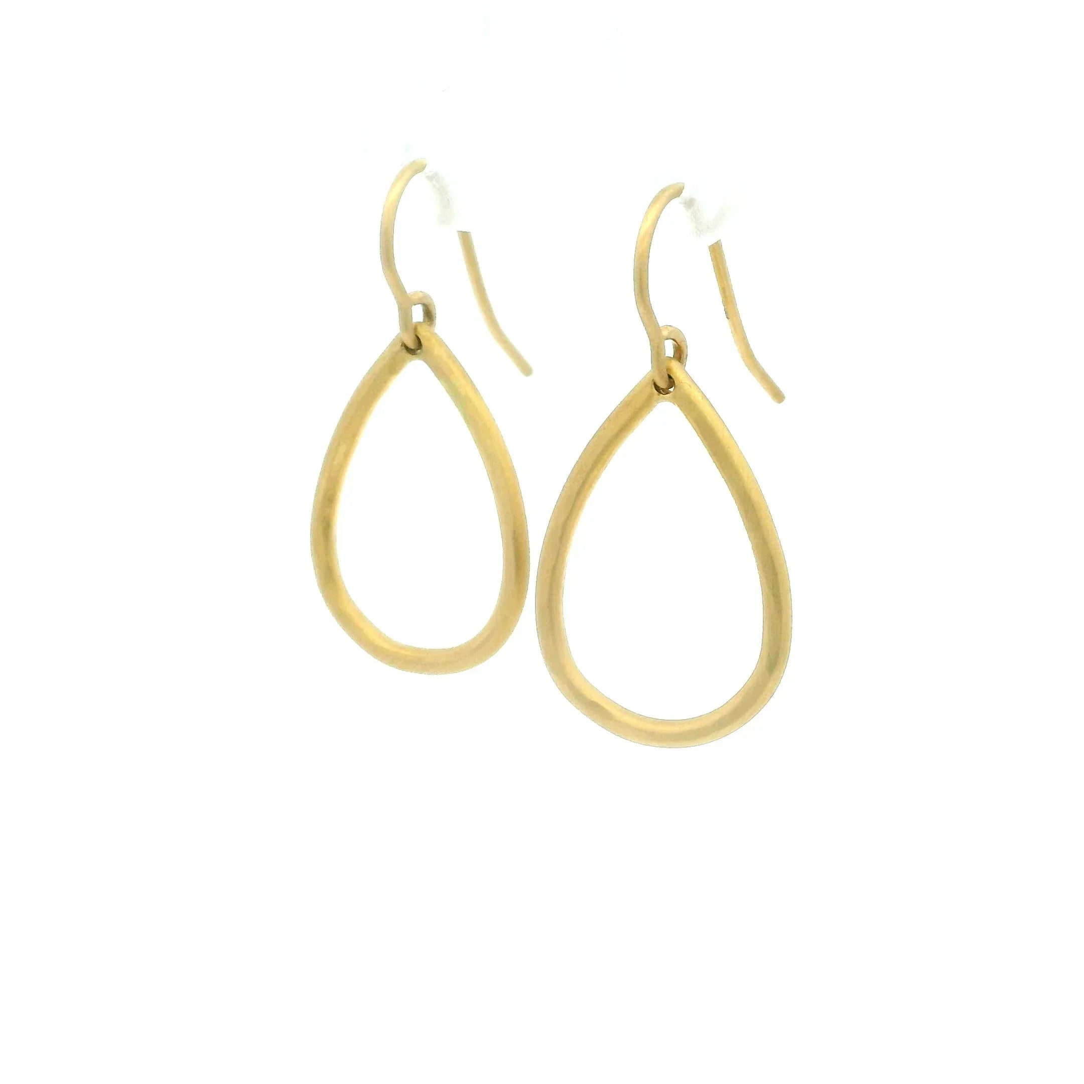 18 Karat Yellow Gold Pear Drop Earrings
