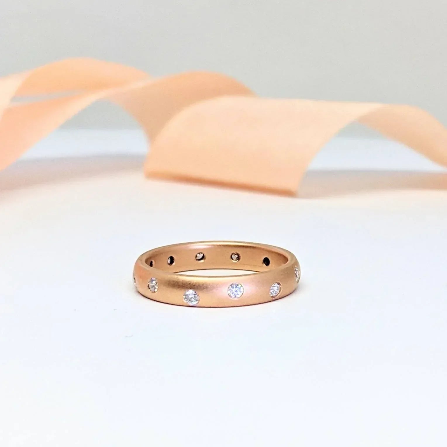 Matte Finished Rose Gold Scatter Band