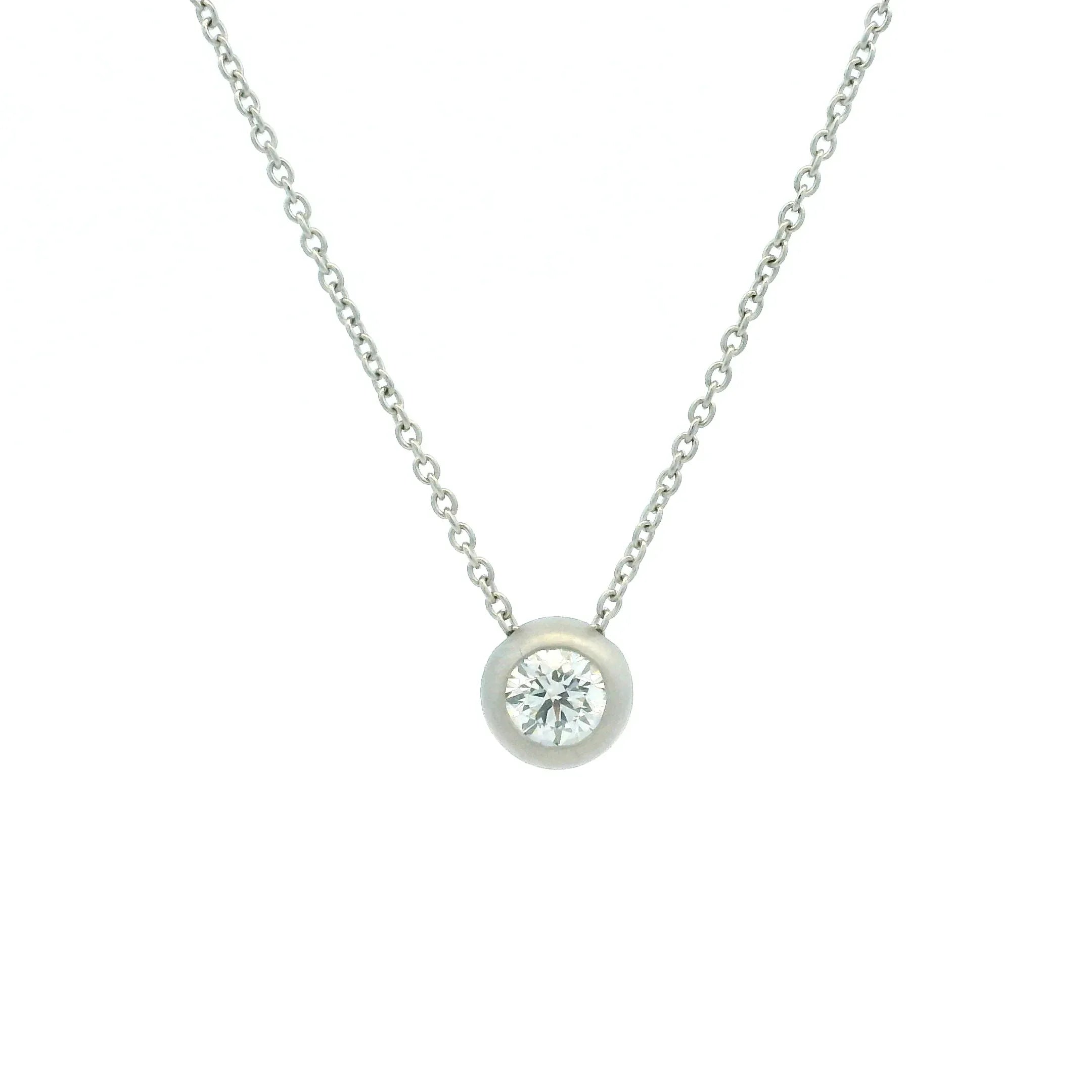 Platinum and Diamond Bezel Pendant