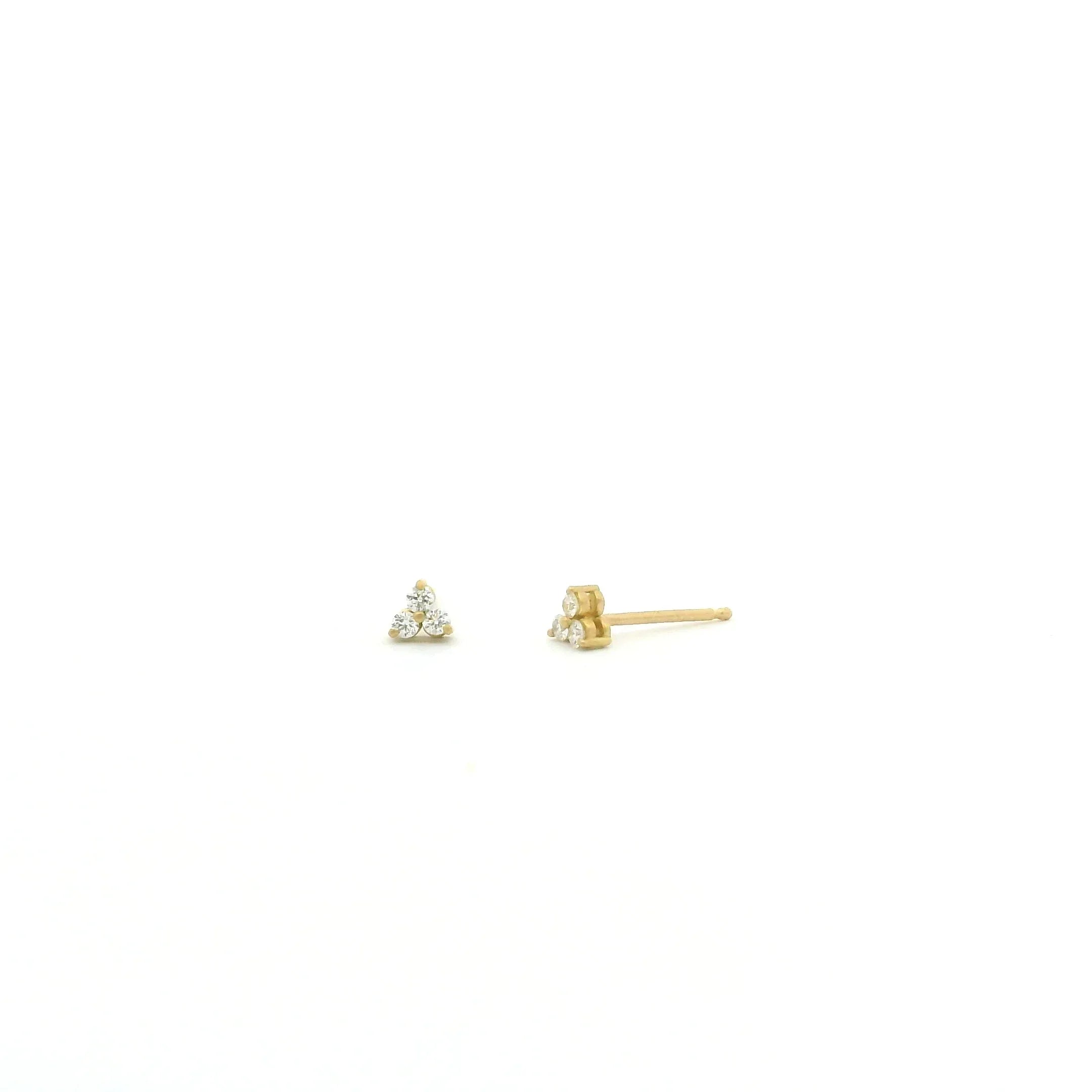 Yellow Gold Trio Diamond Stud