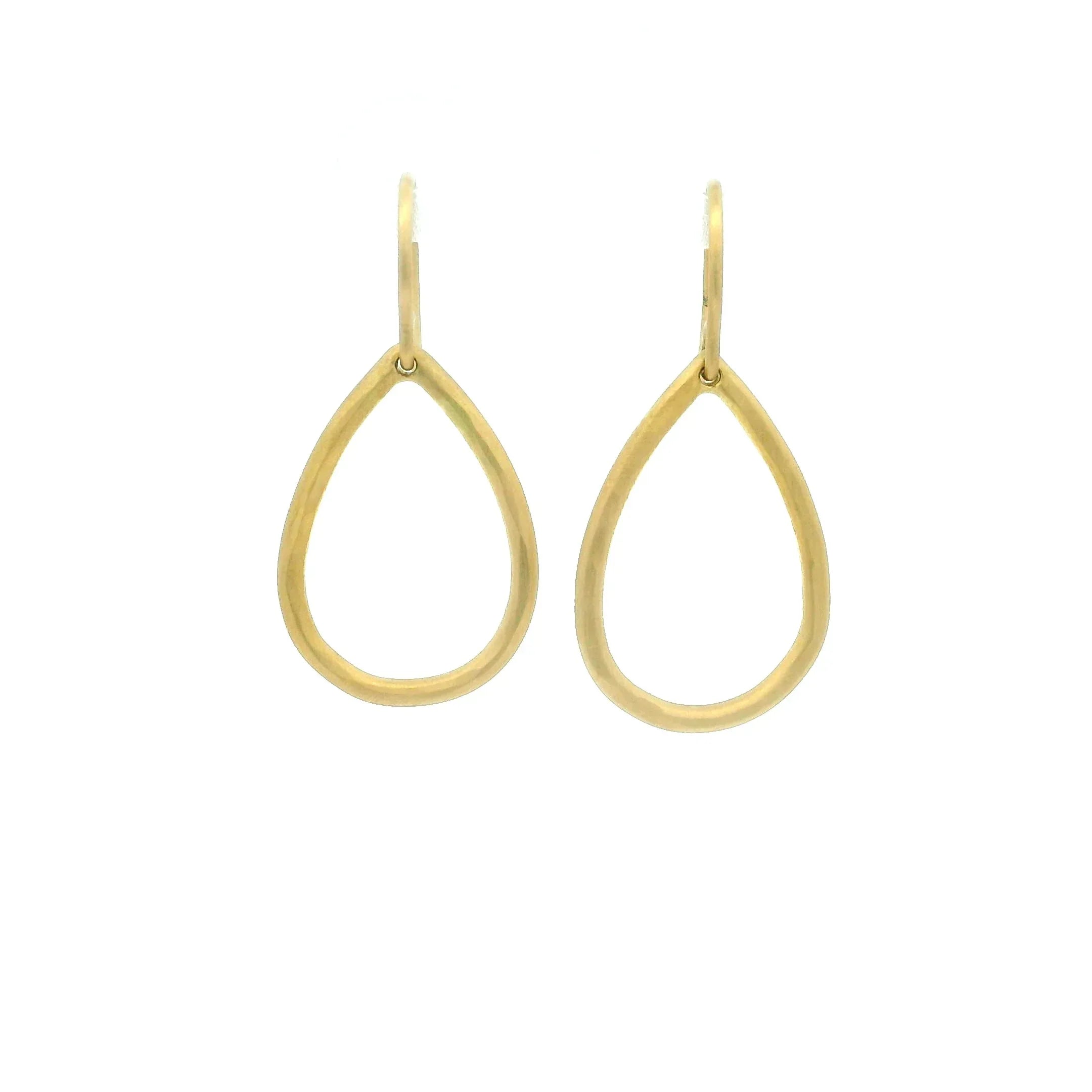18 Karat Yellow Gold Pear Drop Earrings