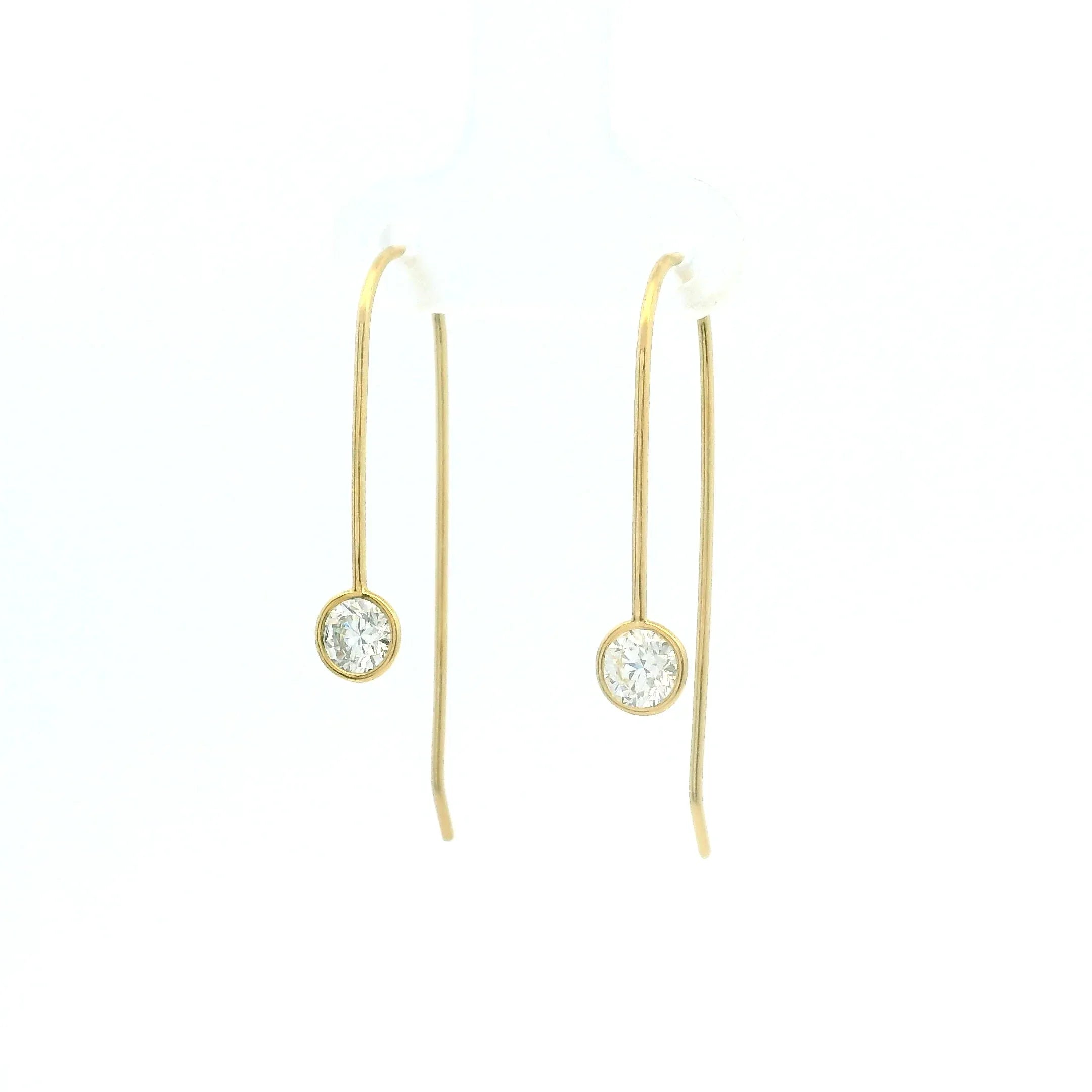 18 karat Yellow Gold and Diamond Medium Drop Earrings