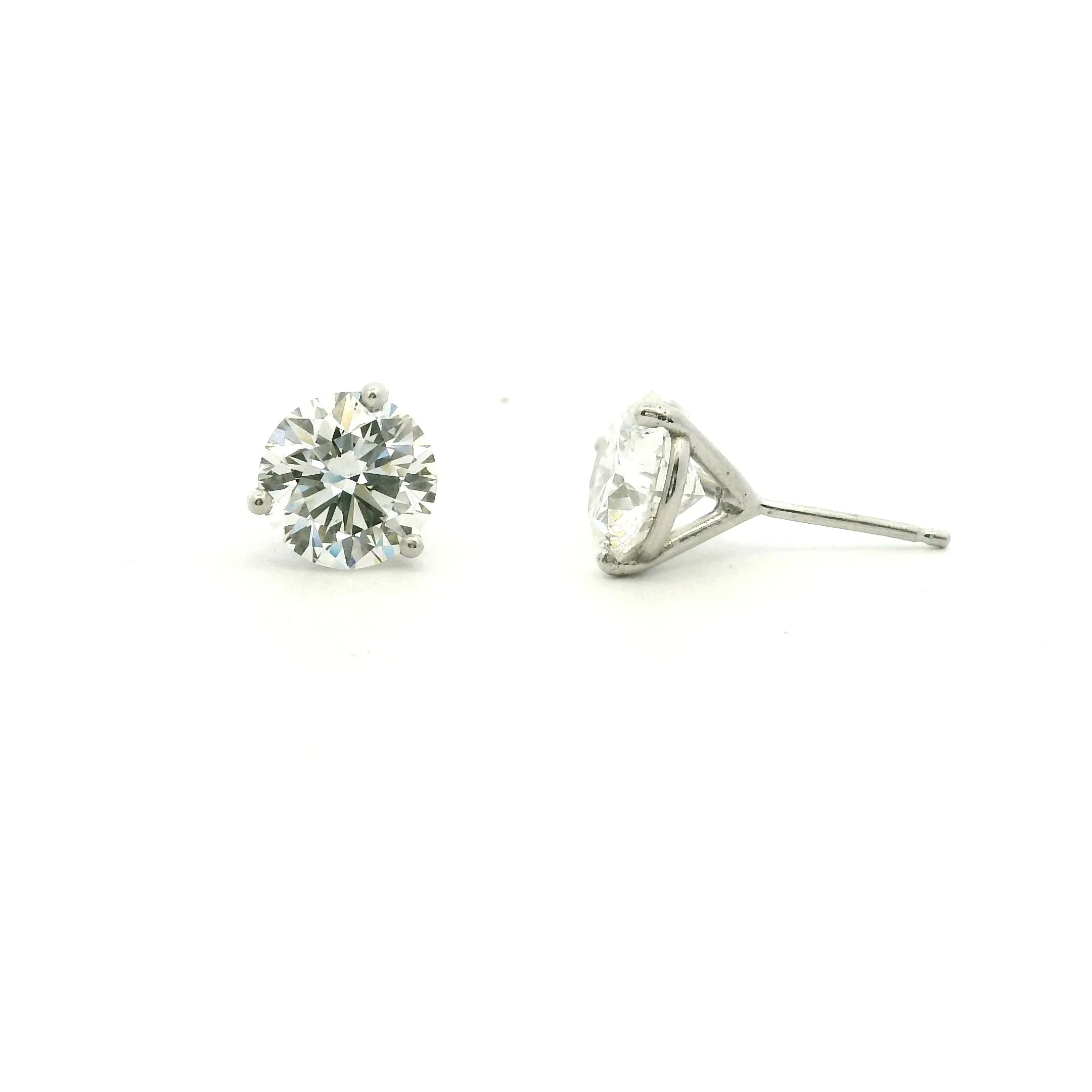 Platinum and 3.03 CT Diamond Studs