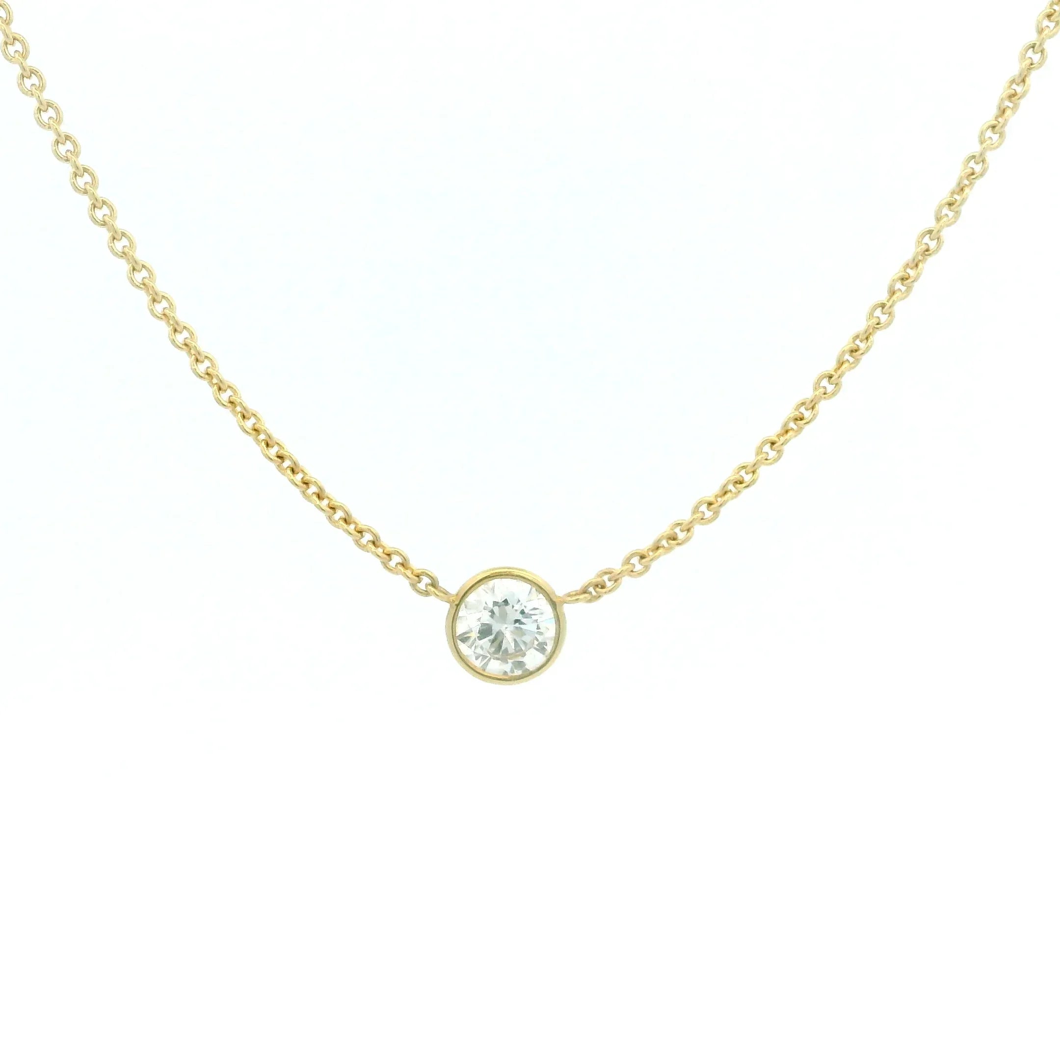 18 karat Yellow Gold and Diamond Necklace, 0.42 CT
