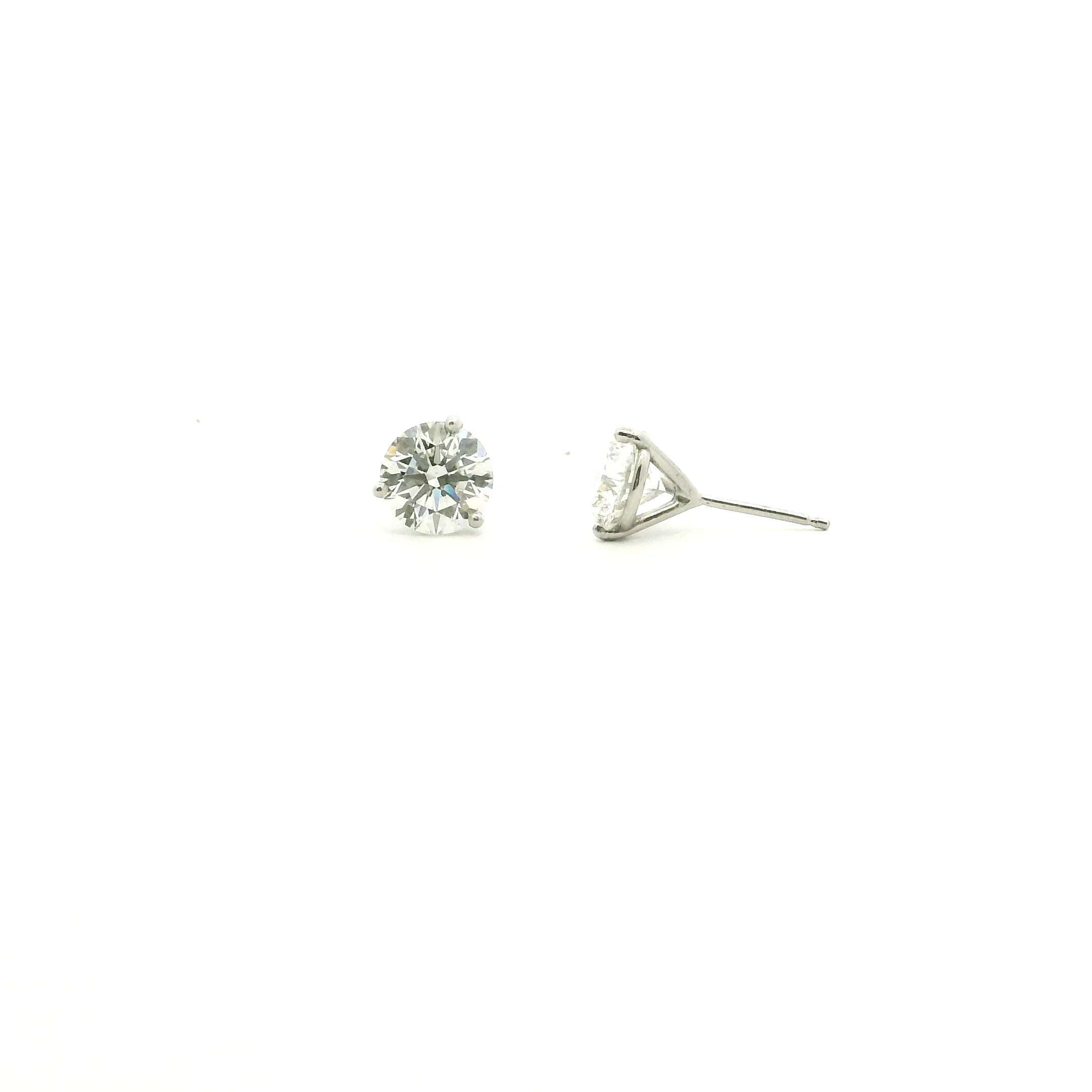 Platinum and 3.03 CT Diamond Studs