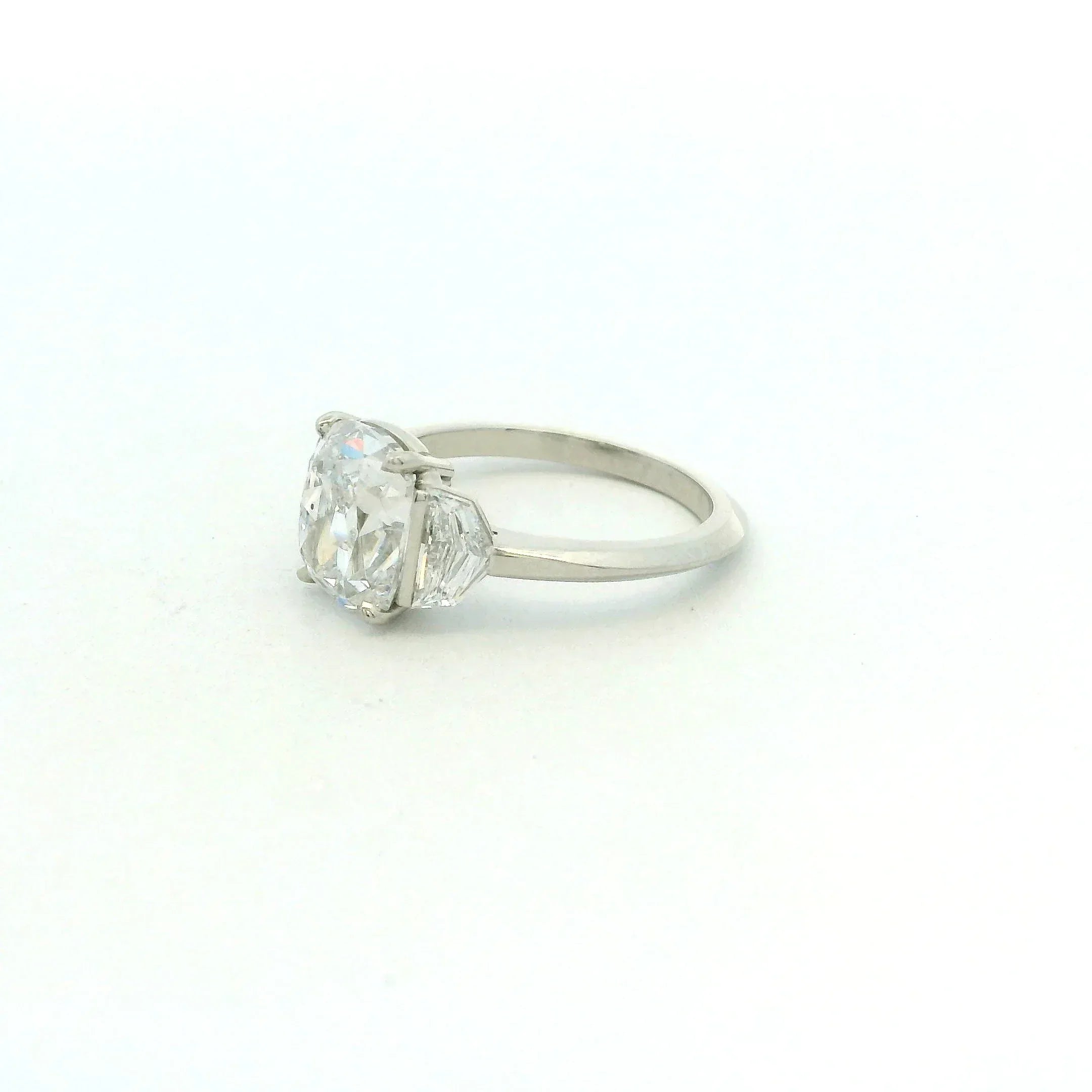 Three Stone 3.01 CT Cushion Diamond RIng