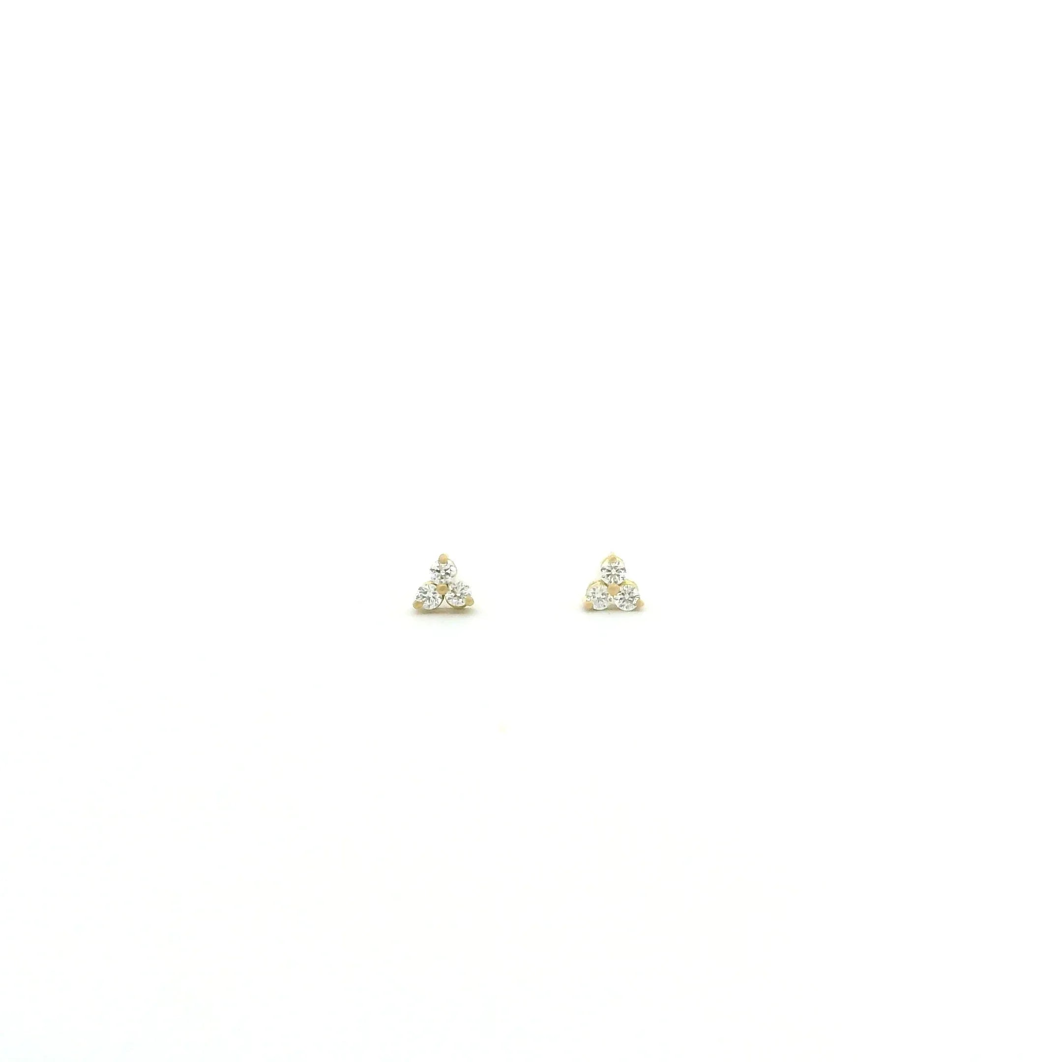 Yellow Gold Trio Diamond Stud