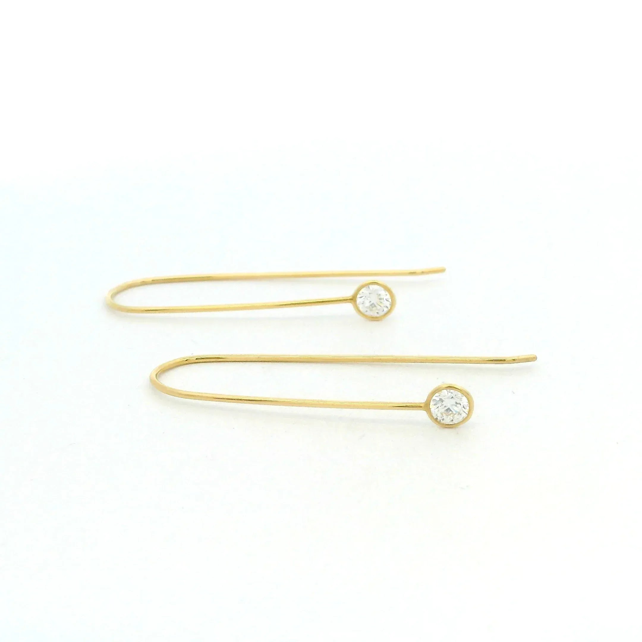 18 karat Yellow Gold and Diamond Long Drop Earrings