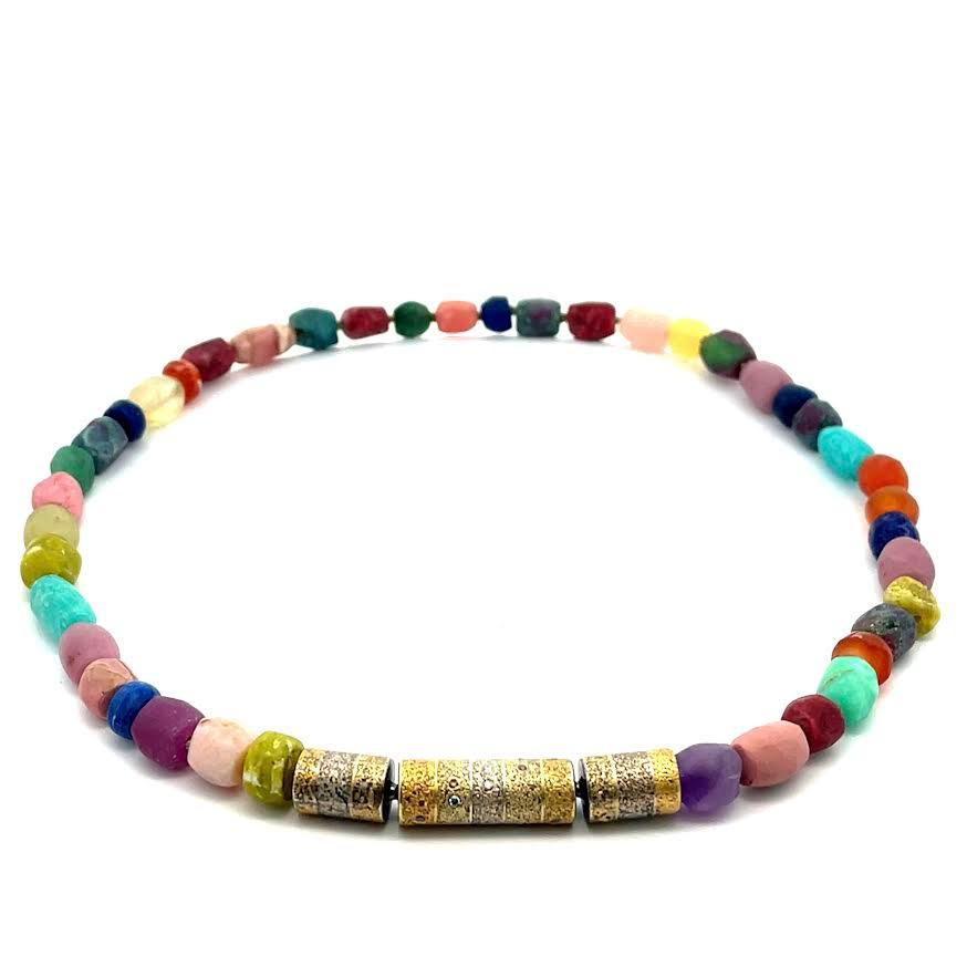 Colorful Stones and Mixed Metals Vario Necklace