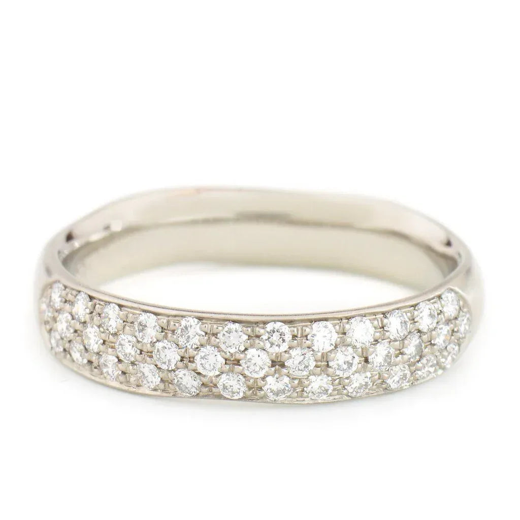 Triple Row Diamond Band - Full Diamond -18KW