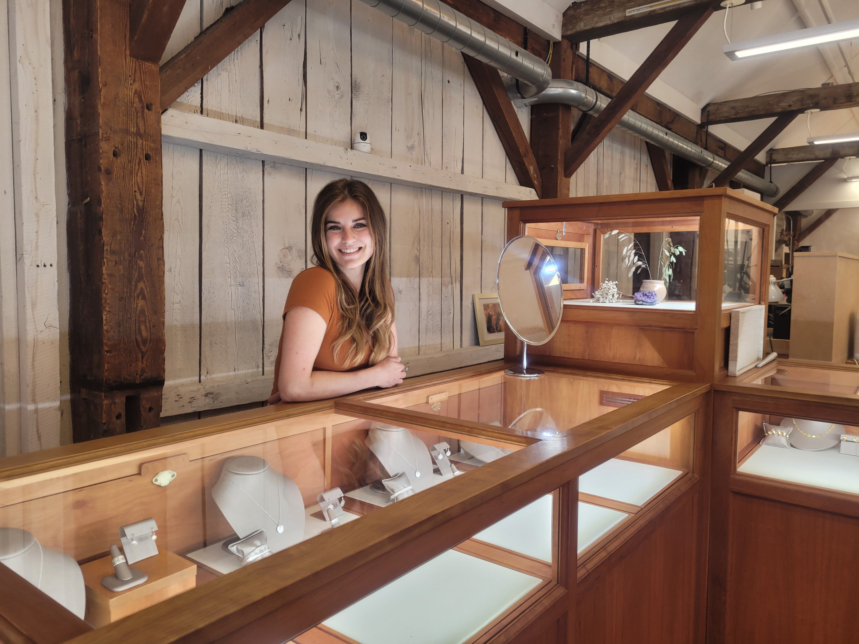 Woman working in a jewelry shop