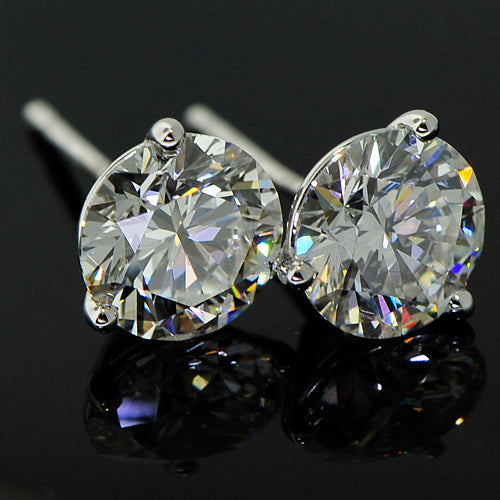 Diamond studs on a black background
