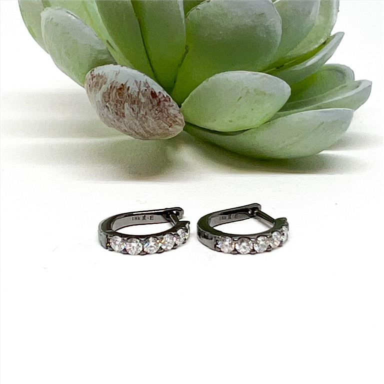 Earrings on a white surface with aloe leaves