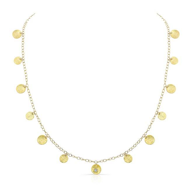 Gold necklace on a white background