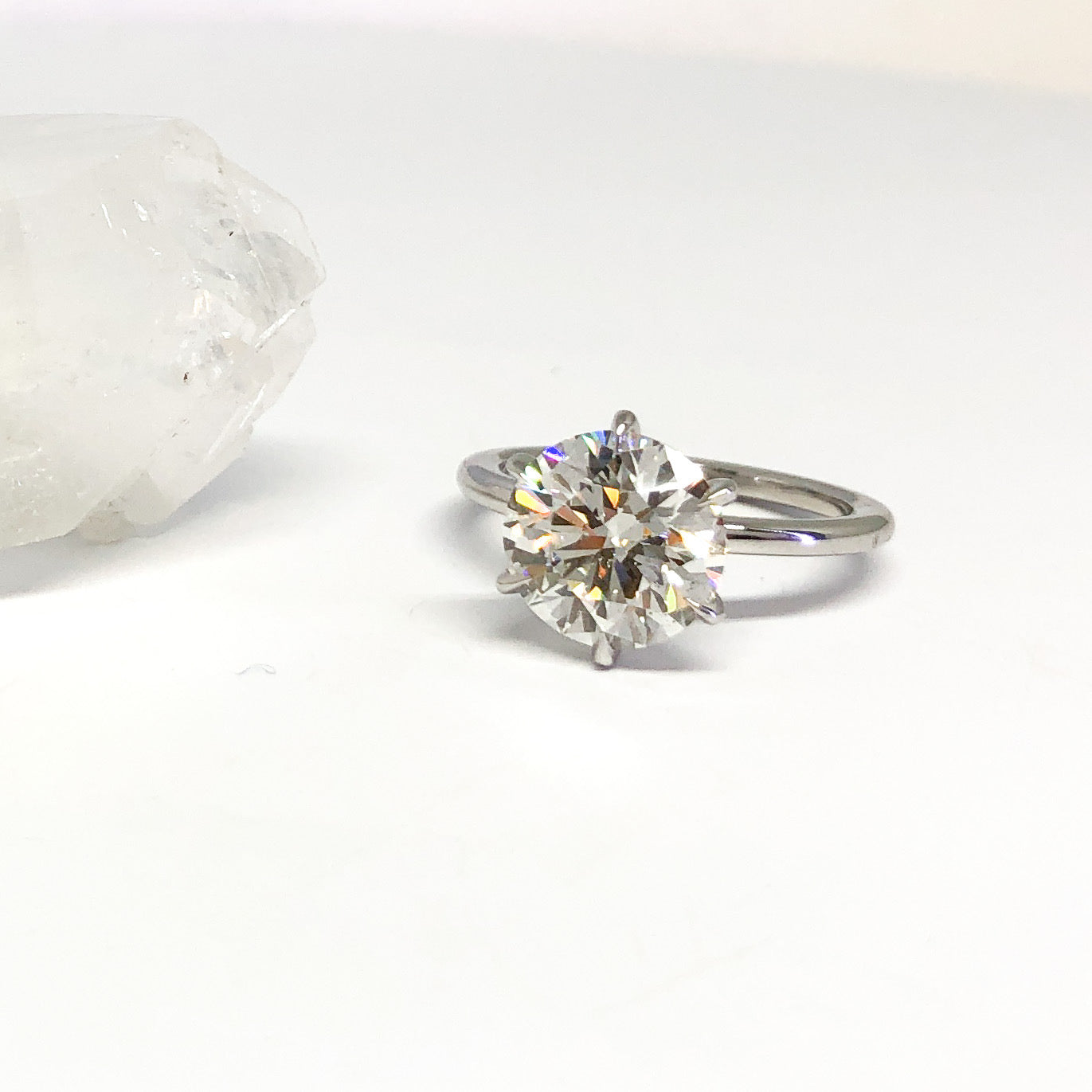 White ring displayed on white surface