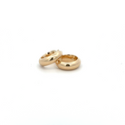 Two gold earrings on a white background