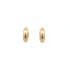 Pair of gold hoop earrings on a white background
