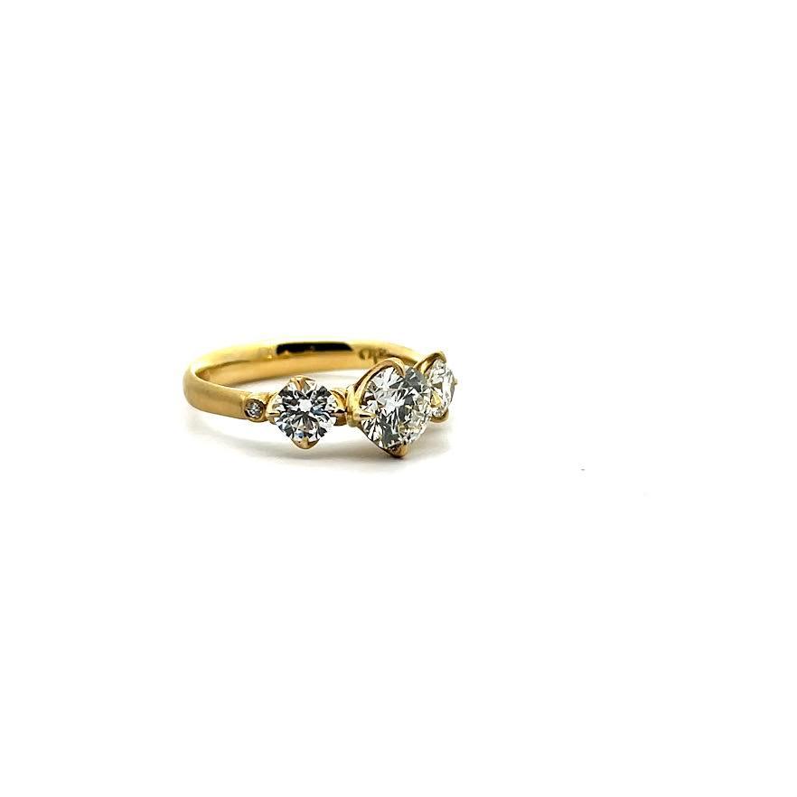 Yellow Gold Three Diamond Ring