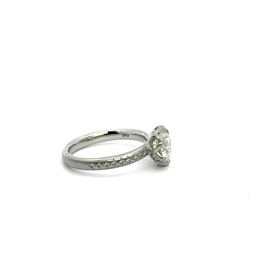 Platinum and Diamond Engagement Ring,1.35 CT