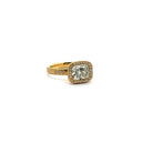 Yellow Gold and Diamond Halo Ring
