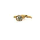 Yellow Gold and Diamond Halo Ring
