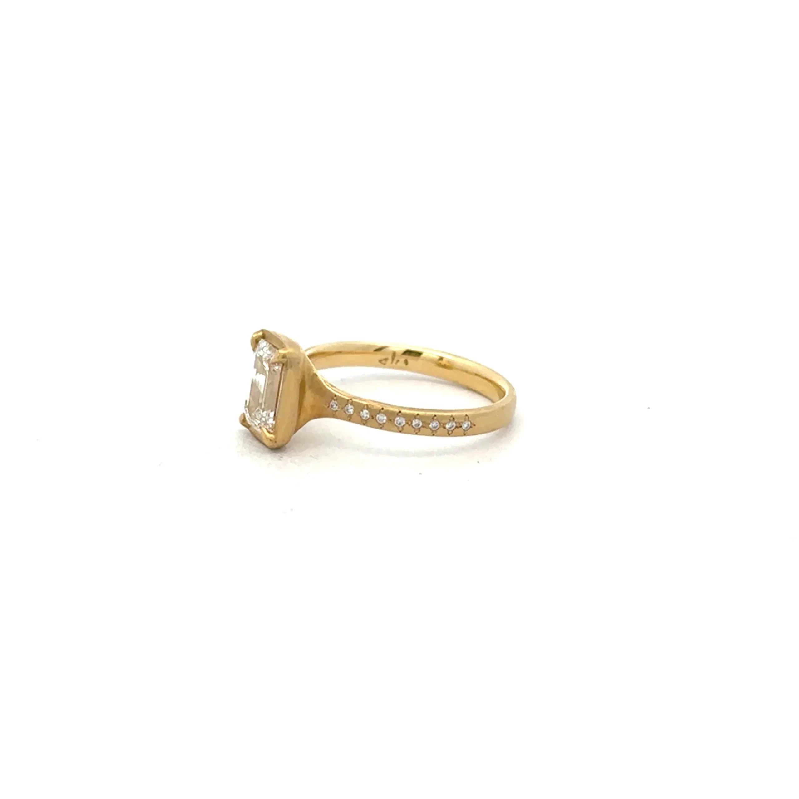 Yellow Gold Emerald Cut Diamond Ring
