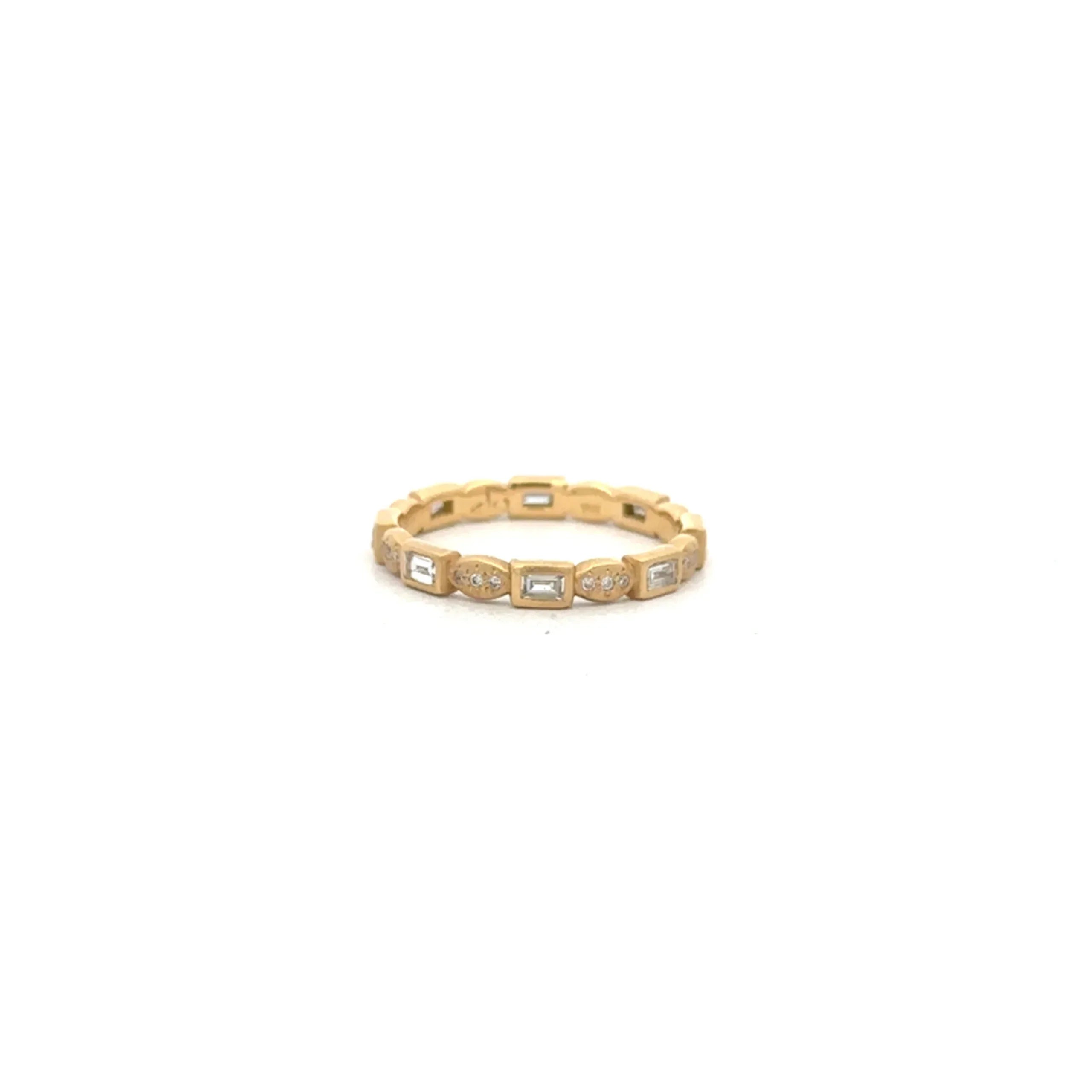 Yellow Gold and Diamond Baguette Band