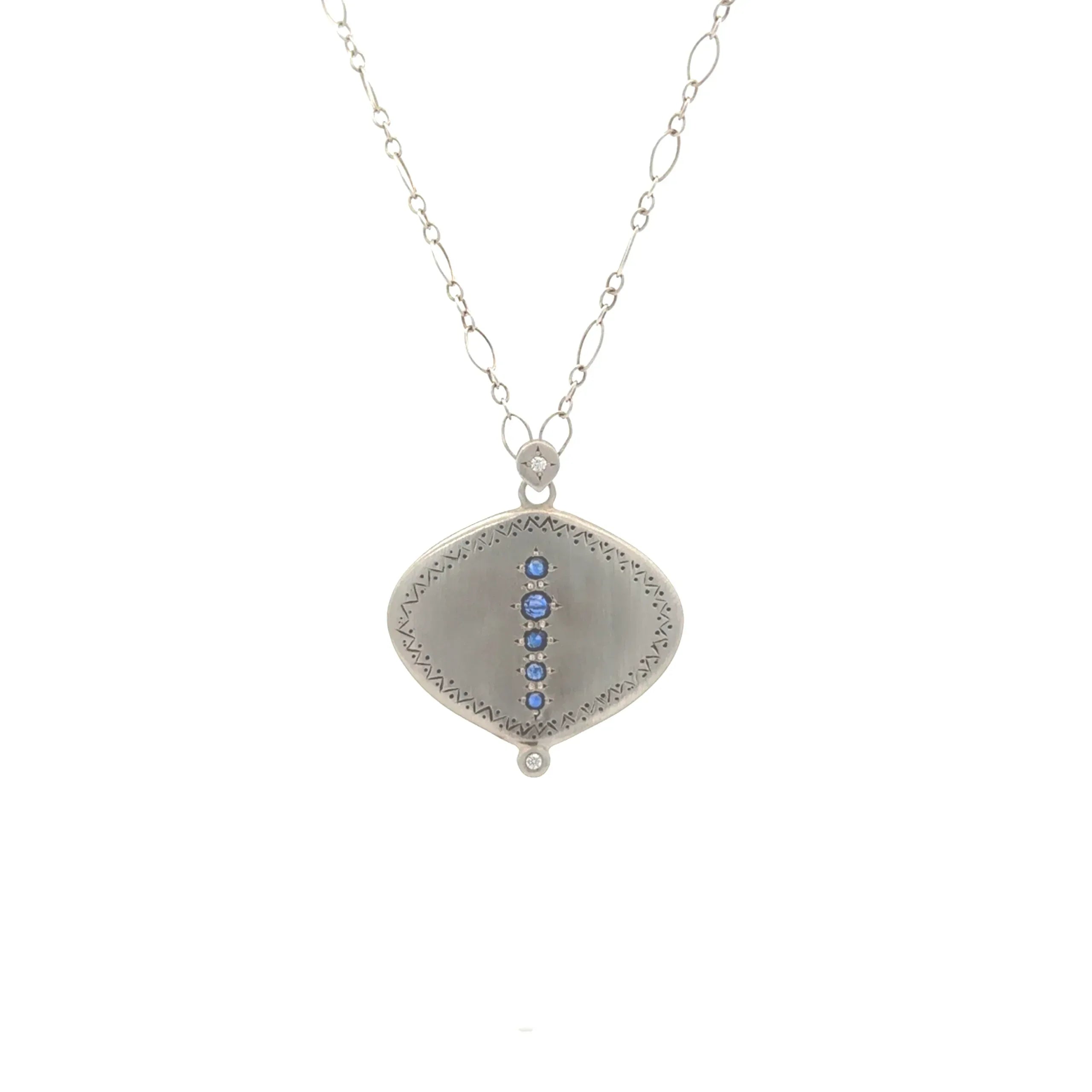 Sterling and Sapphire Rain Pendant