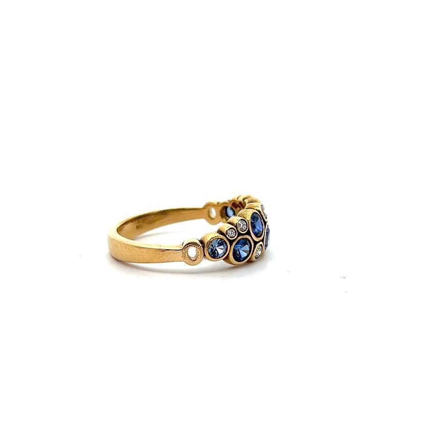Sapphire and Diamond Mixed Gemstone Ring