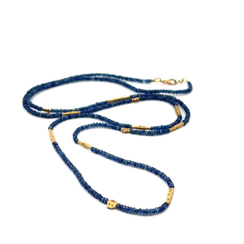 18 karat Yellow Gold and Sapphire Flora Necklace