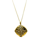 Yellow Gold and Diamond Cushion Pendant