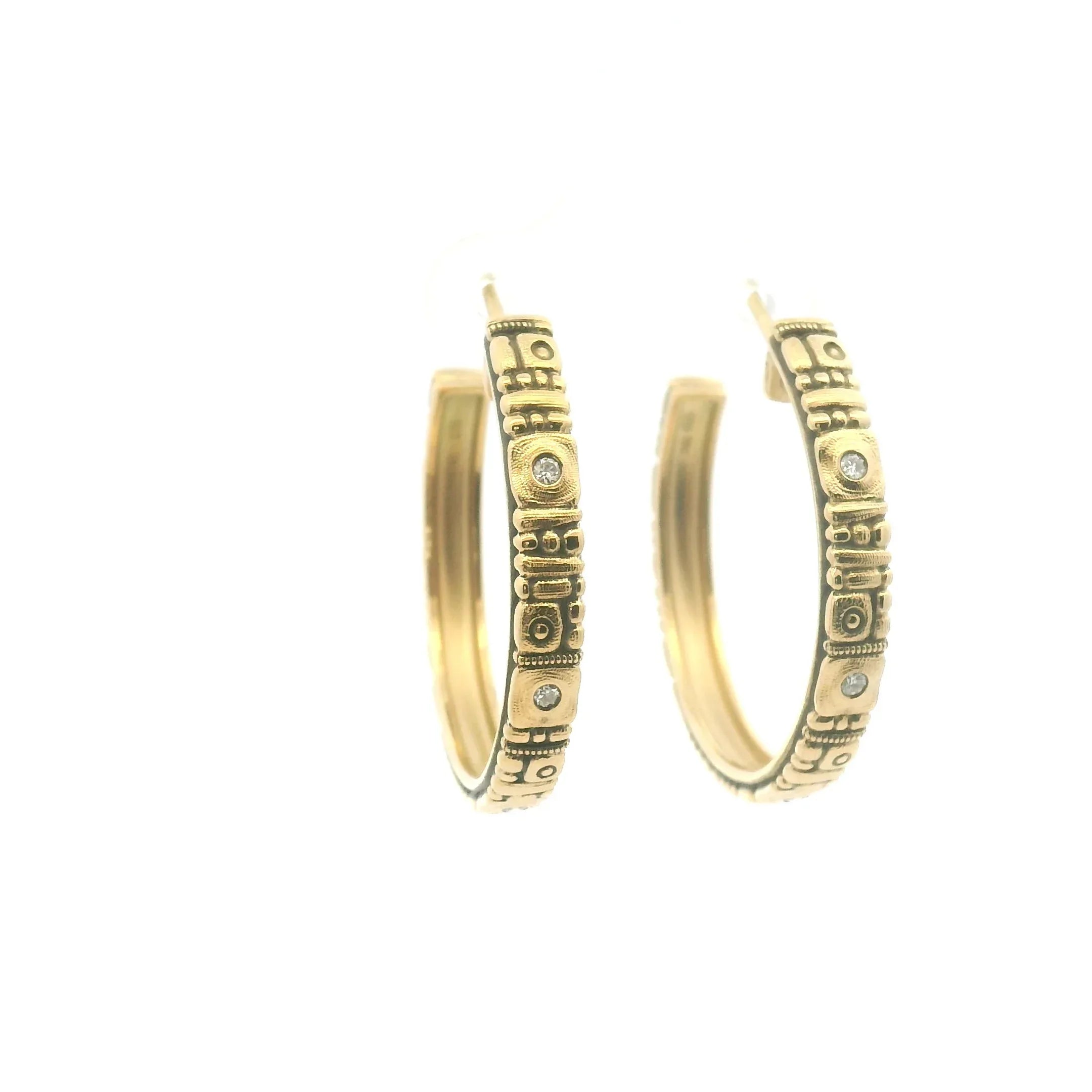Yellow Gold "Seashore 2" Hoops
