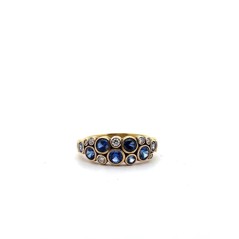Sapphire and Diamond Mixed Gemstone Ring