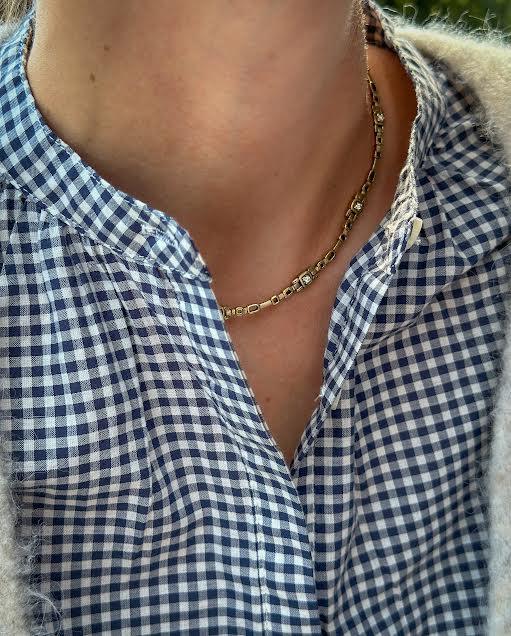 Yellow Gold and Diamond Path Necklace